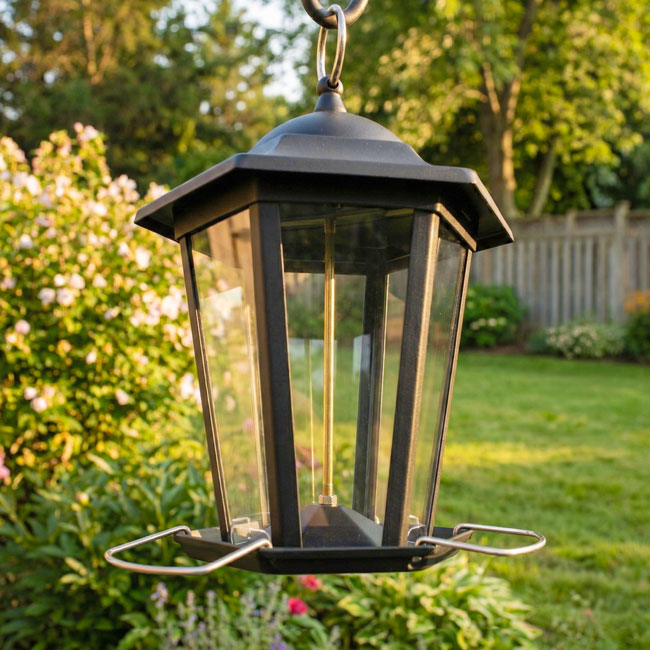 Audubon Black Carriage Lantern Feeder