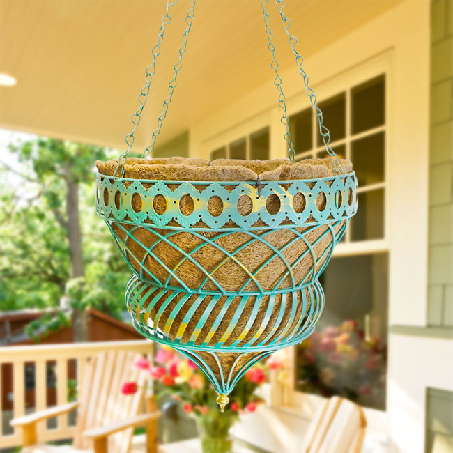 Austram Queen Anne Parasol Hanging Planter, Green