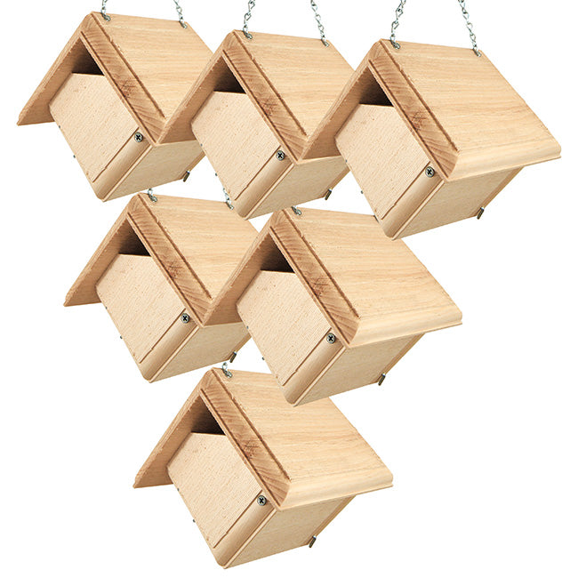 Coveside Hanging Carolina Wren Bird Houses, Pack of 6