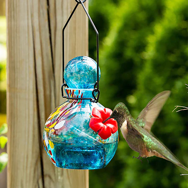 Echo Valley LunaLite Globe Hummingbird Feeder, Blue, 16 oz.