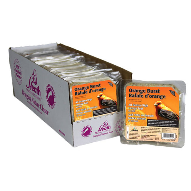 Heath Orange Burst Suet Cakes, 11.25 oz., Pack of 12