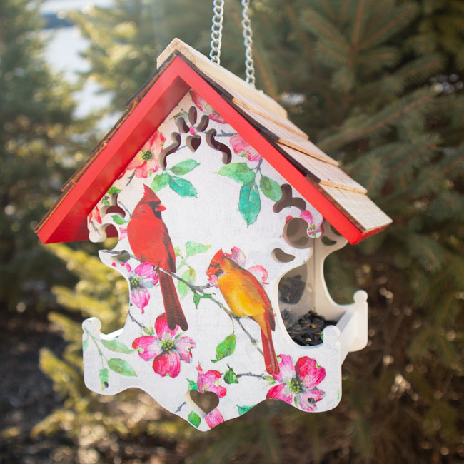 Home Bazaar Love Nest Bird Feeder, Cardinals & Dogwood