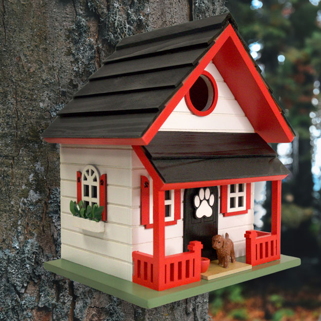 Home Bazaar Bow Wow Bird House, White