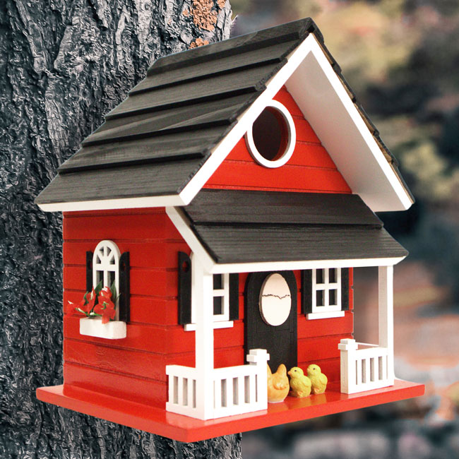 Home Bazaar Hen House Bird House, Red