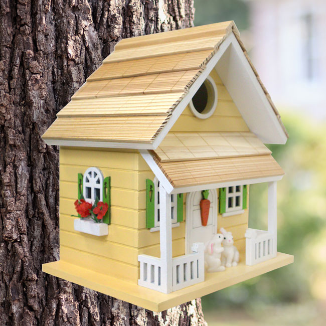 Home Bazaar Bunny House Bird House, Yellow