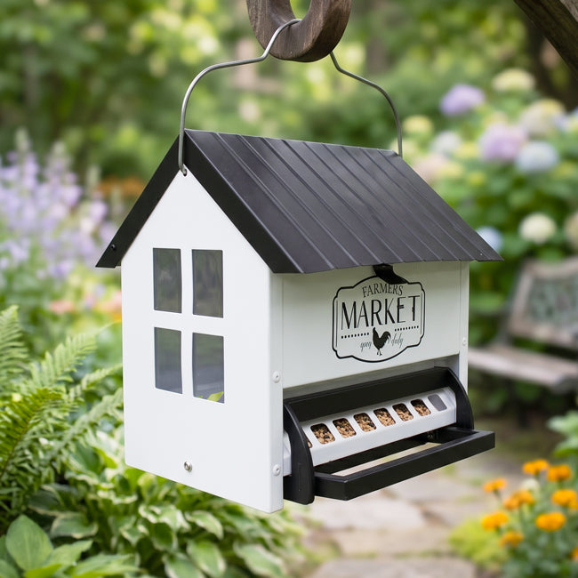Nature's Way Squirrel Shield Hopper Metal Feeder, 5.5 qt