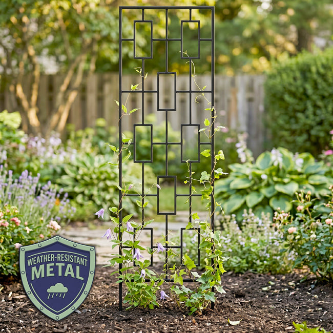 Panacea Contemporary Trellis, Black, 78"H