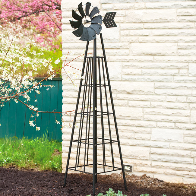 Panacea Windmill Obelisk, Black, 70.75"