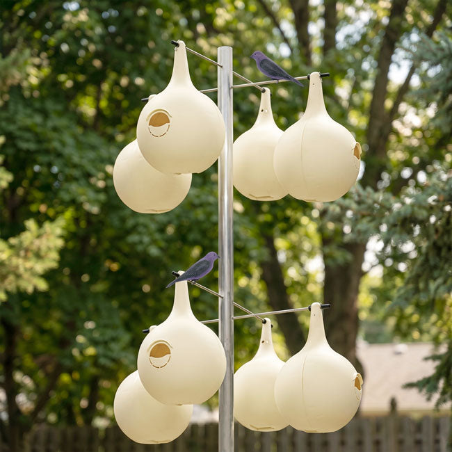 Two-Piece Martin Gourds and Pole, 4 Over 4, by Prime Retreat