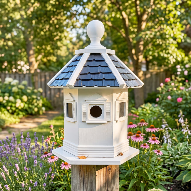 Havenwood Bird House, White w/ Black Roof