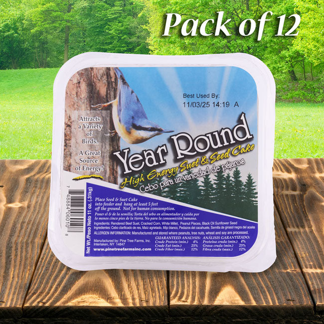 Pine Tree Year Round Hi-Energy Suet Cake, 11 oz., Pack of 12