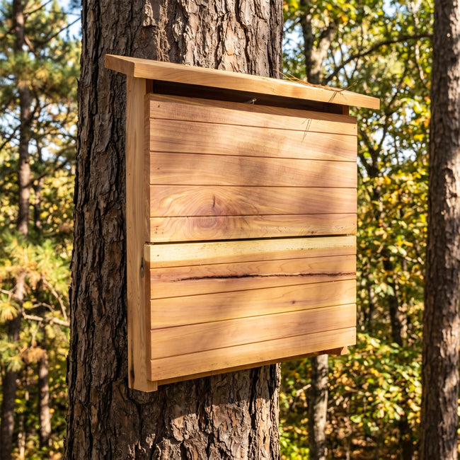 Amish-Made Bat Box with Hanging Wire, Cedar