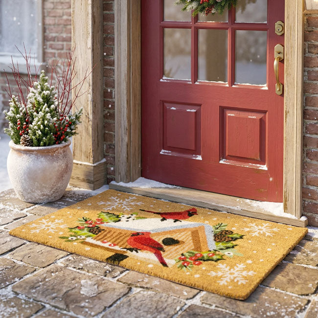 Regal Coir Doormat, Cardinal Birdhouse
