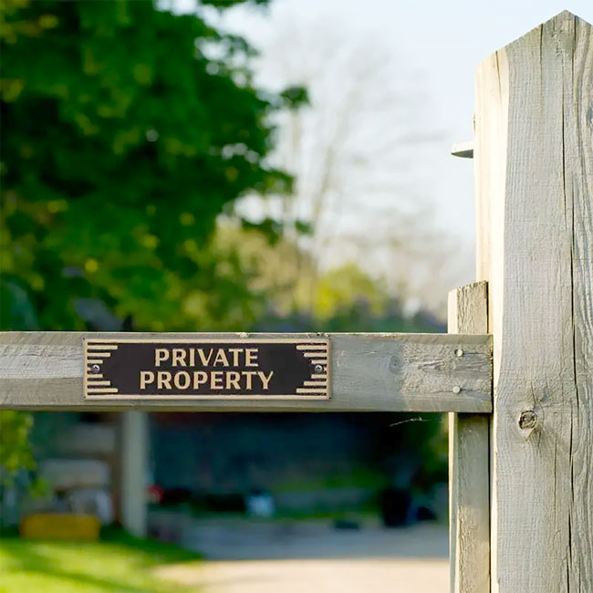 Whitehall Door Art Deco Plaque, Private Property