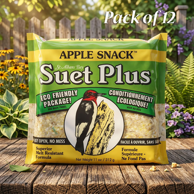 Wildlife Sciences Apple Snack Suet Cake, 11 oz., Pack of 12