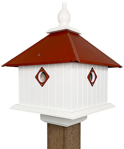 Wing & A Prayer Carriage Bird House, Redwood Colored Roof