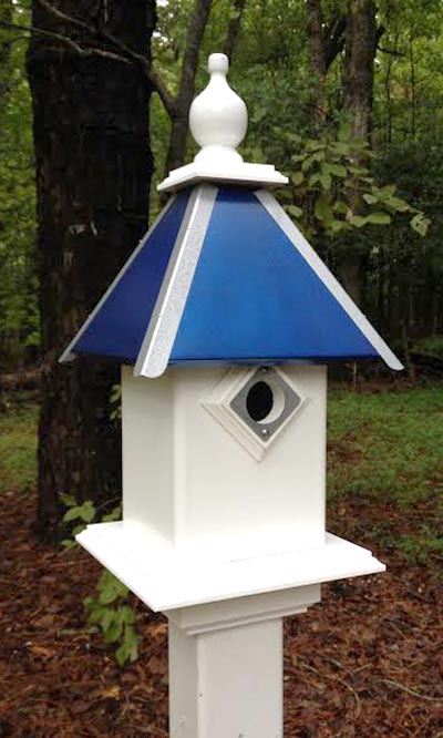 Wing & A Prayer Team Colors Bird House, Blue and Silver