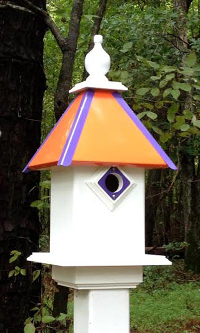 Wing & A Prayer Team Colors Bird House, Orange and Purple