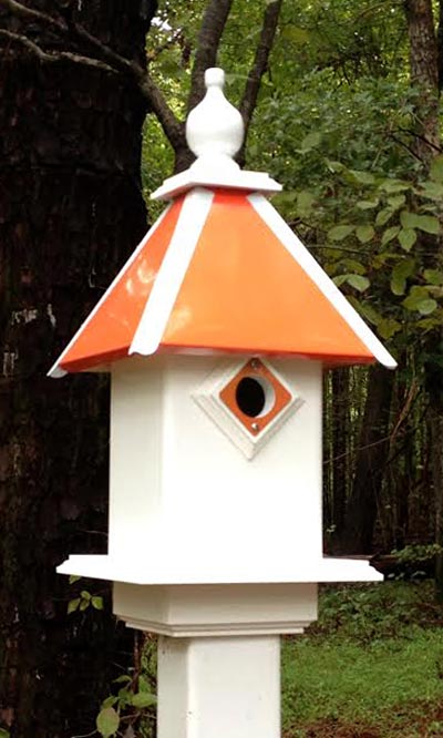 Wing & A Prayer Team Colors Bird House, Orange and White