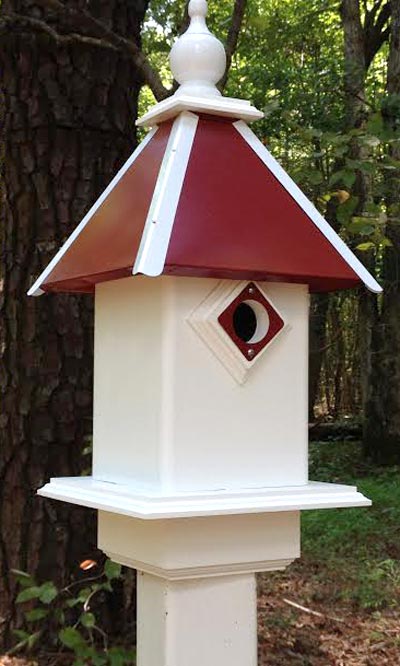 Wing & A Prayer Team Colors Bird House, Red and White