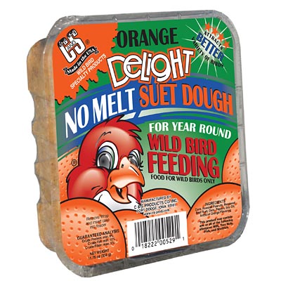 C&S Orange Delight No Melt Suet Dough, 11.75 oz., Pack of 12