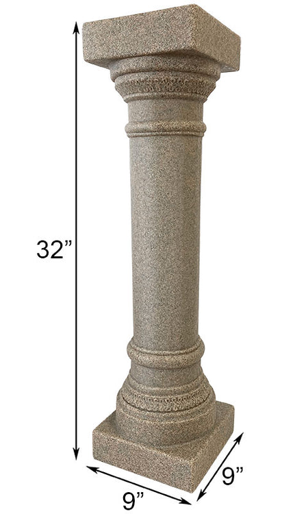 Column 23 Emsco Greek Column Pedestal, Sandstone Colored, 32