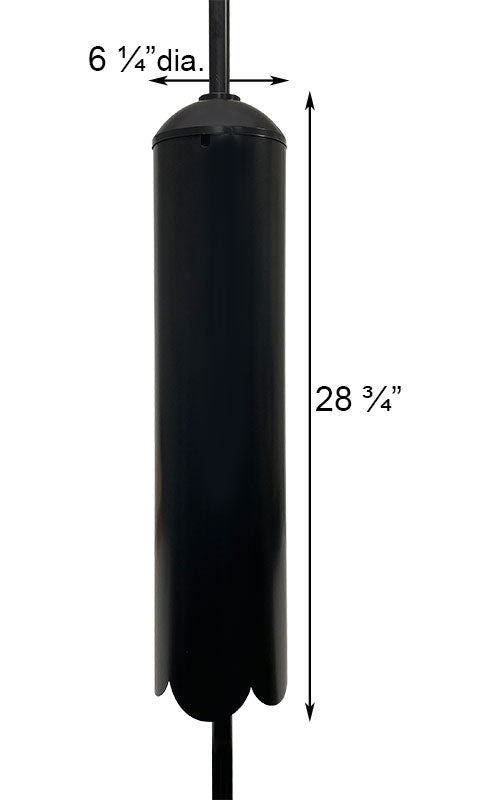 Spring Raccoon Baffle Erva Domed Top Pole Mounted Raccoon Baffle, Black, 6.25