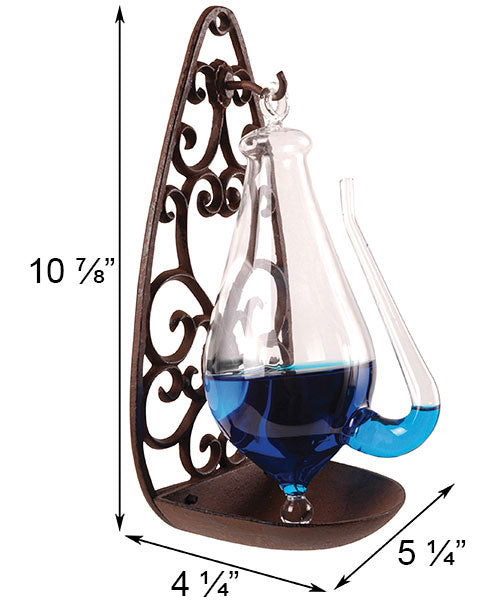 Barometer Bird Esschert Design Glass Barometer with Cast Iron Holder – BirdYard Direct