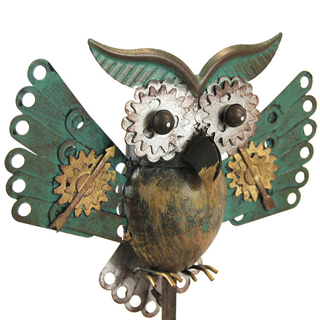 Esschert Design Rocking Insects Esschert Staked Metal Mechanical Owl in Flight Rocker, 53