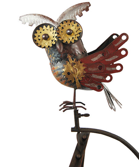 Esschert Design Rocking Insects Esschert Staked Metal Mechanical Alert Owl Rocker, 55