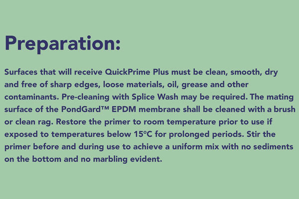 Firestone QuickPrime Plus Primer - 1 Gallon, For Prepping PondGard EPDM Liner Before Seaming