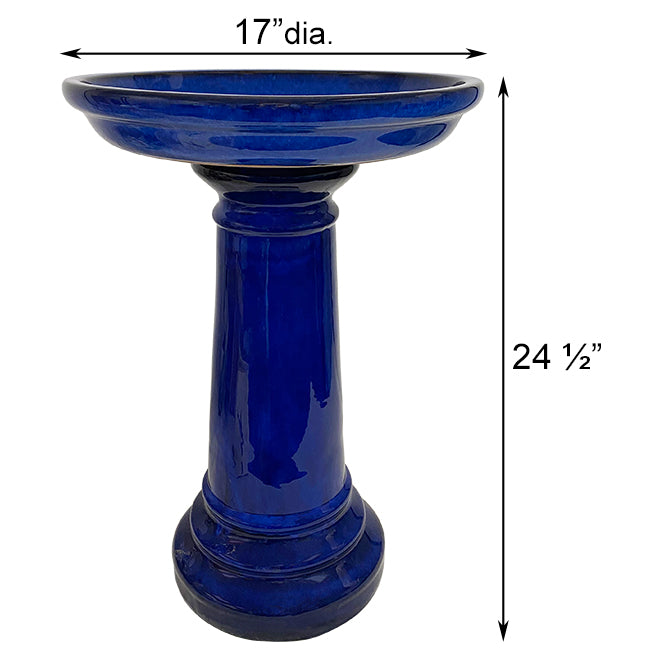 Gardman Ceramic Bird Bath by Harbor Gardens, Cobalt Blue – BirdYard Direct