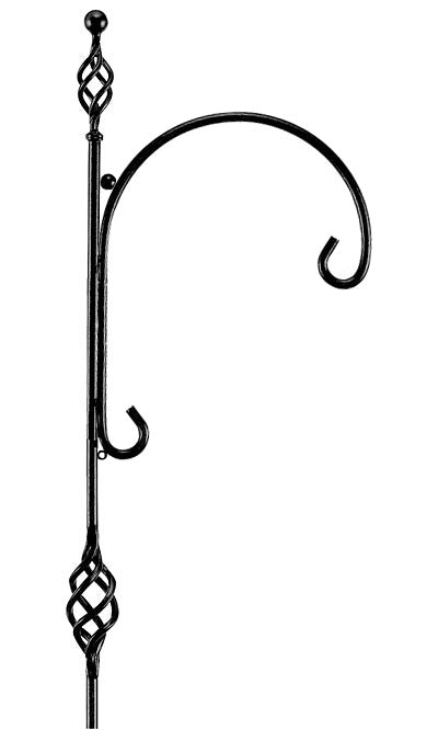Gardman Barley Twist Single Shepherd Hook, Black, 6' 8"H