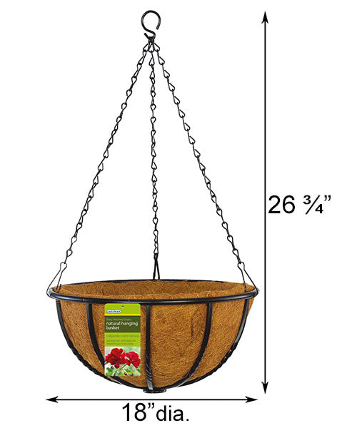 Gardman Blacksmith Hanging Baskets, Black, 18" dia., 2 Pack BirdYard