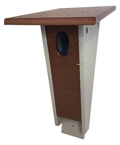 Recycled Plastic Slant-Front Bluebird House, Brown