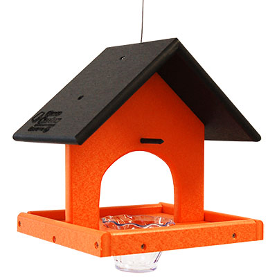 Recycled Plastic Single Oriole Feeder, Black/Orange