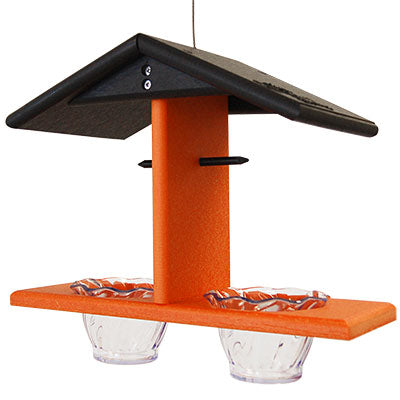 Recycled Plastic Double Oriole Feeder, Black/Orange