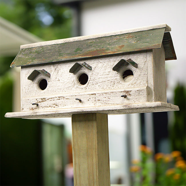 Nature Creations Barn Condo Bird House, White