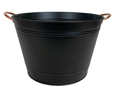 Panacea Modern Farmhouse Washtub Planter, Black, 14" dia.