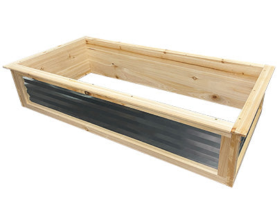 Panacea Cedar & Galvanized Steel Bottomless Planter, 4'L