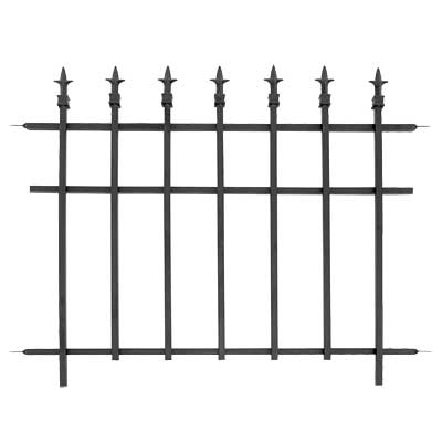 Panacea Classic Finial Fence Section, Black, 37"W x 30"H