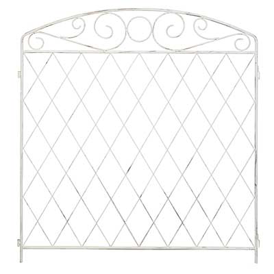 Panacea French Country Scroll Grid Fence, Aged White, 10 Pk.