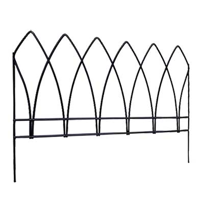 Panacea Gothic Arch Border Fence, Black, 15"H, Pack of 12