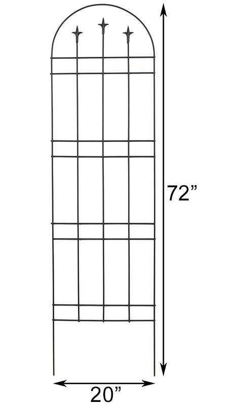 Panacea Arch Trellises with Finials, Black, 72"H, Pack of 5