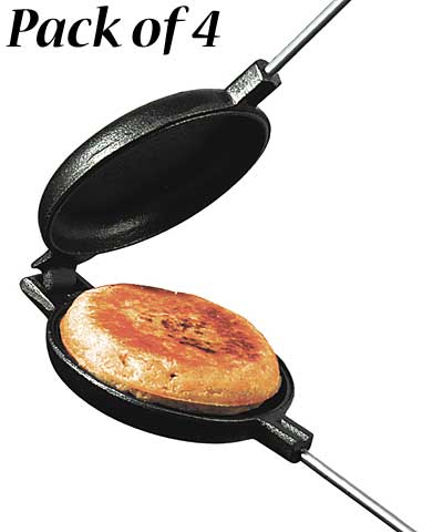Rome Cast Iron Original Round Pie Iron, Pack of 4