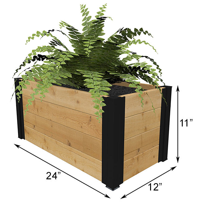 Vita Gardens Mezza Cedar Rectangular Planter, Brown, 24