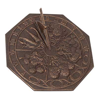 Whitehall Aluminum Butterfly Sundial, Oil Rub Bronze, 10"