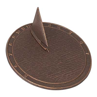 Whitehall Aluminum Day Sailor Sundial, Oil Rub Bronze, 9.5"