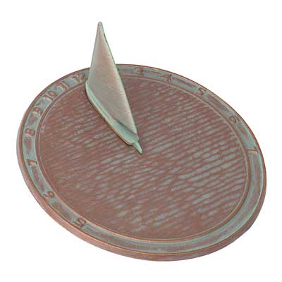Whitehall Aluminum Day Sailor Sundial, Copper Verdi, 9.5"