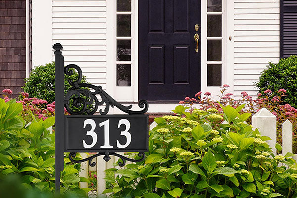Whitehall Acanthus Reflective Address Sign and Post – BirdYard Direct